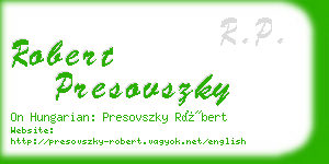 robert presovszky business card